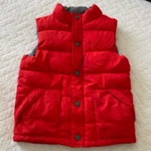 Gymboree Boys Size M (7-8) Orange Vest with Gray Buttons
